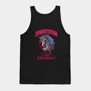 Zombiecorn I Love Brainbows Zombie Unicorn Tank Top